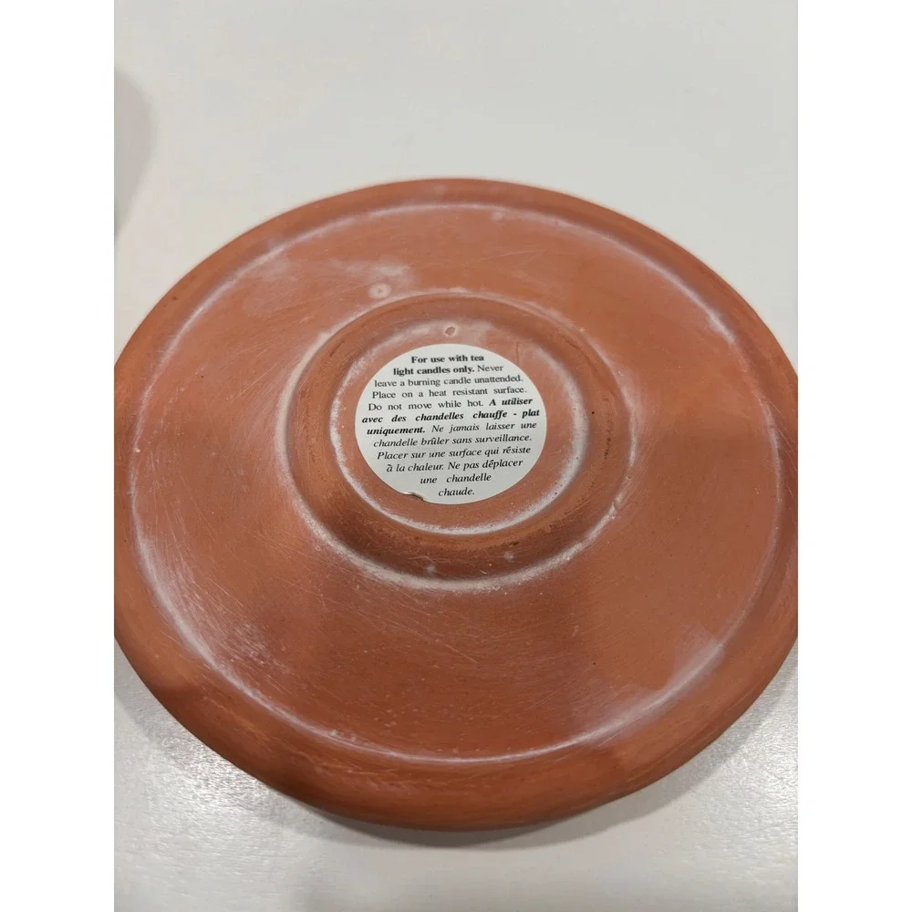 Pier 1 Terracotta Pumpkin Tea Light Candle Holder Harvest Star Cutout 2 Piece
